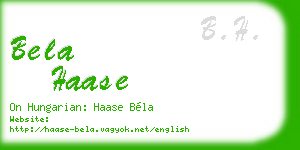 bela haase business card